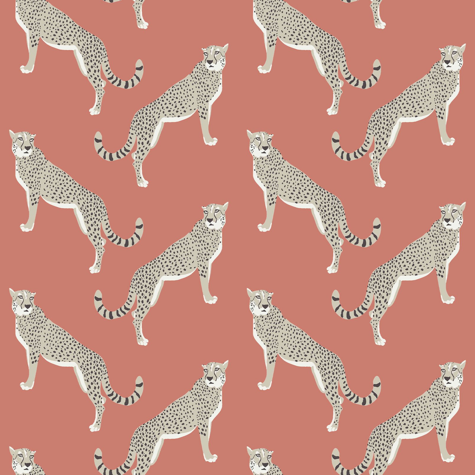 Nicole Miller Guepardo Peel & Stick Coral Wallpaper
