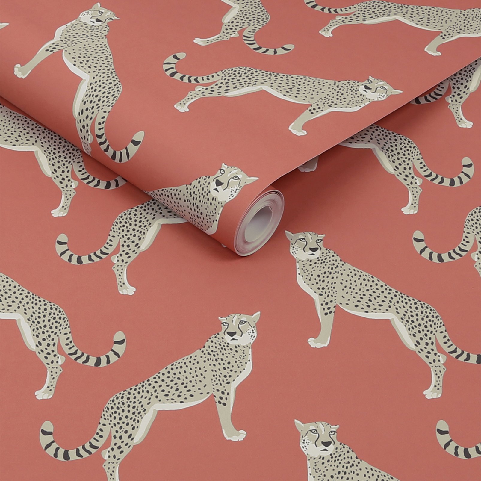 Nicole Miller Guepardo Peel & Stick Coral Wallpaper