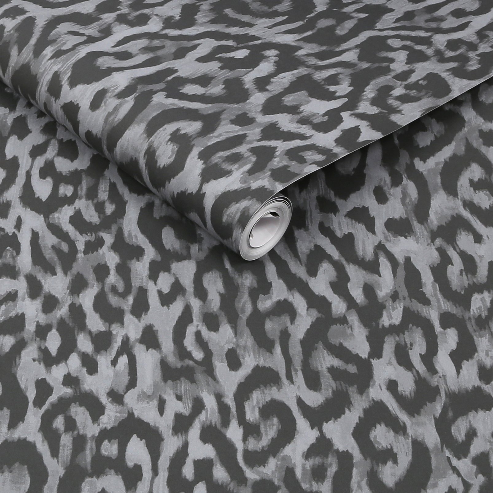 Nicole Miller Laid Back Leopard Peel & Stick Black Wallpaper