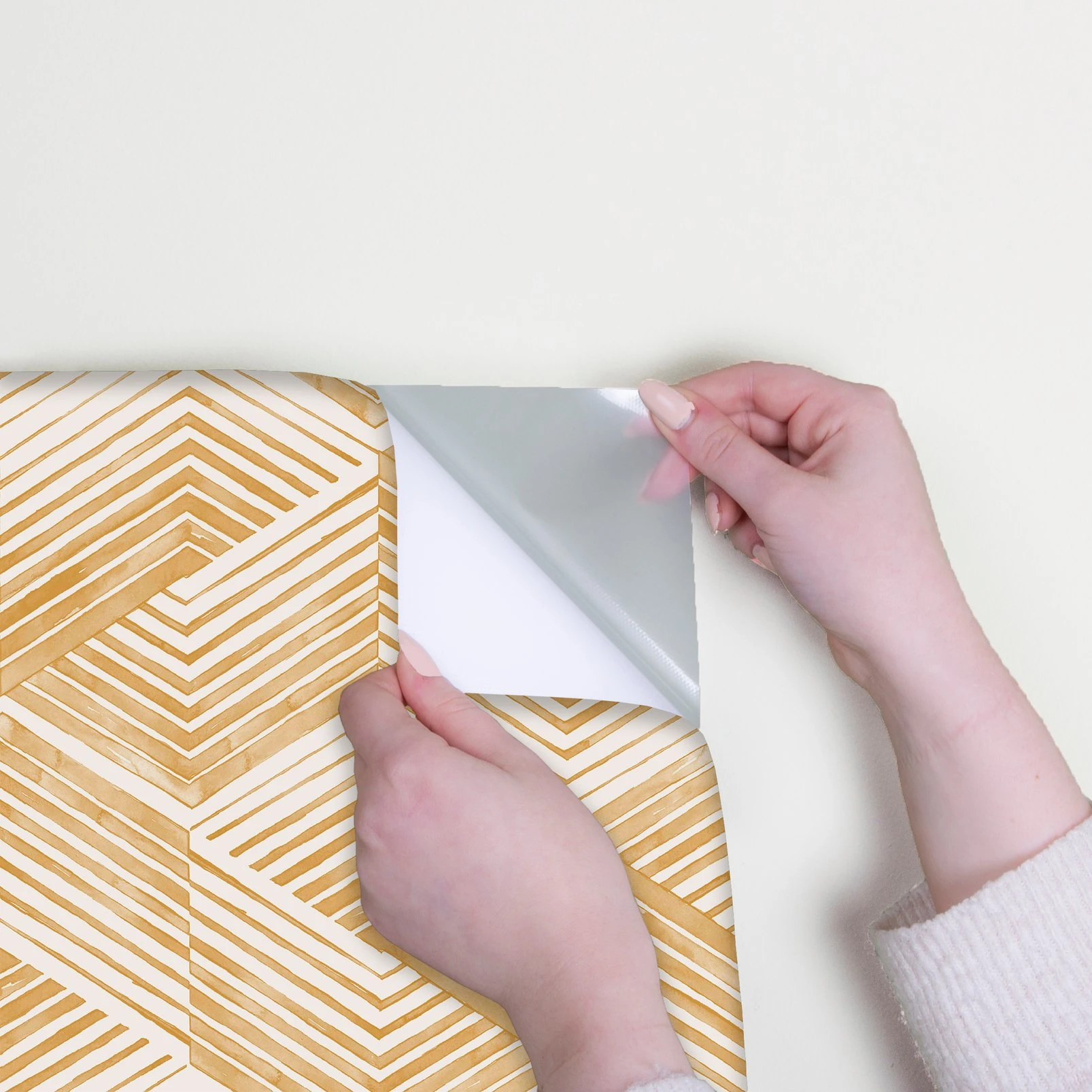 Nicole Miller Geo Movement Peel & Stick Turmeric Wallpaper