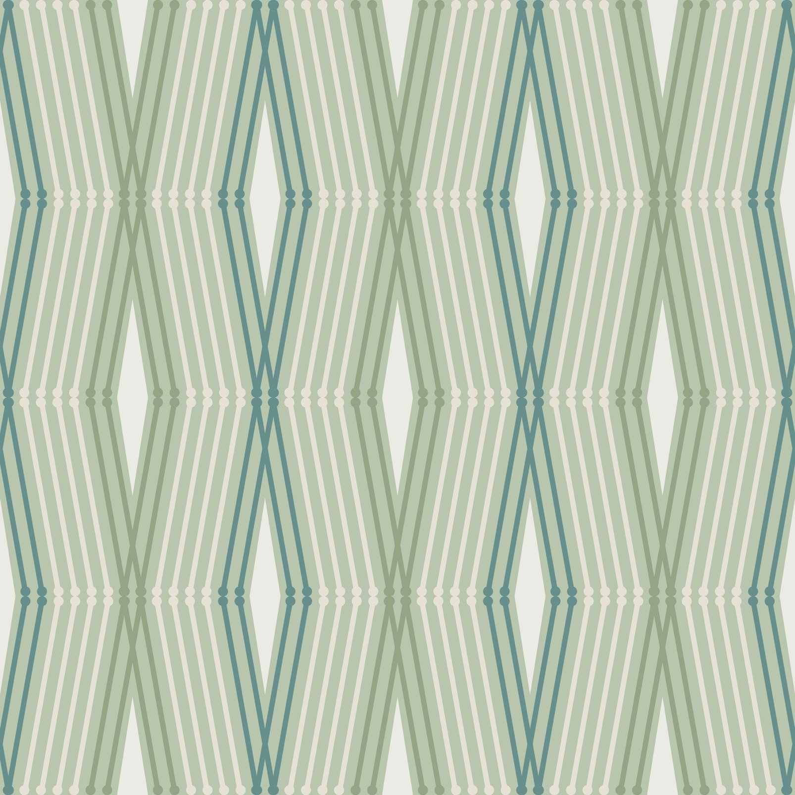 Nicole Miller Hard Edge Ogee Peel & Stick Sage Wallpaper