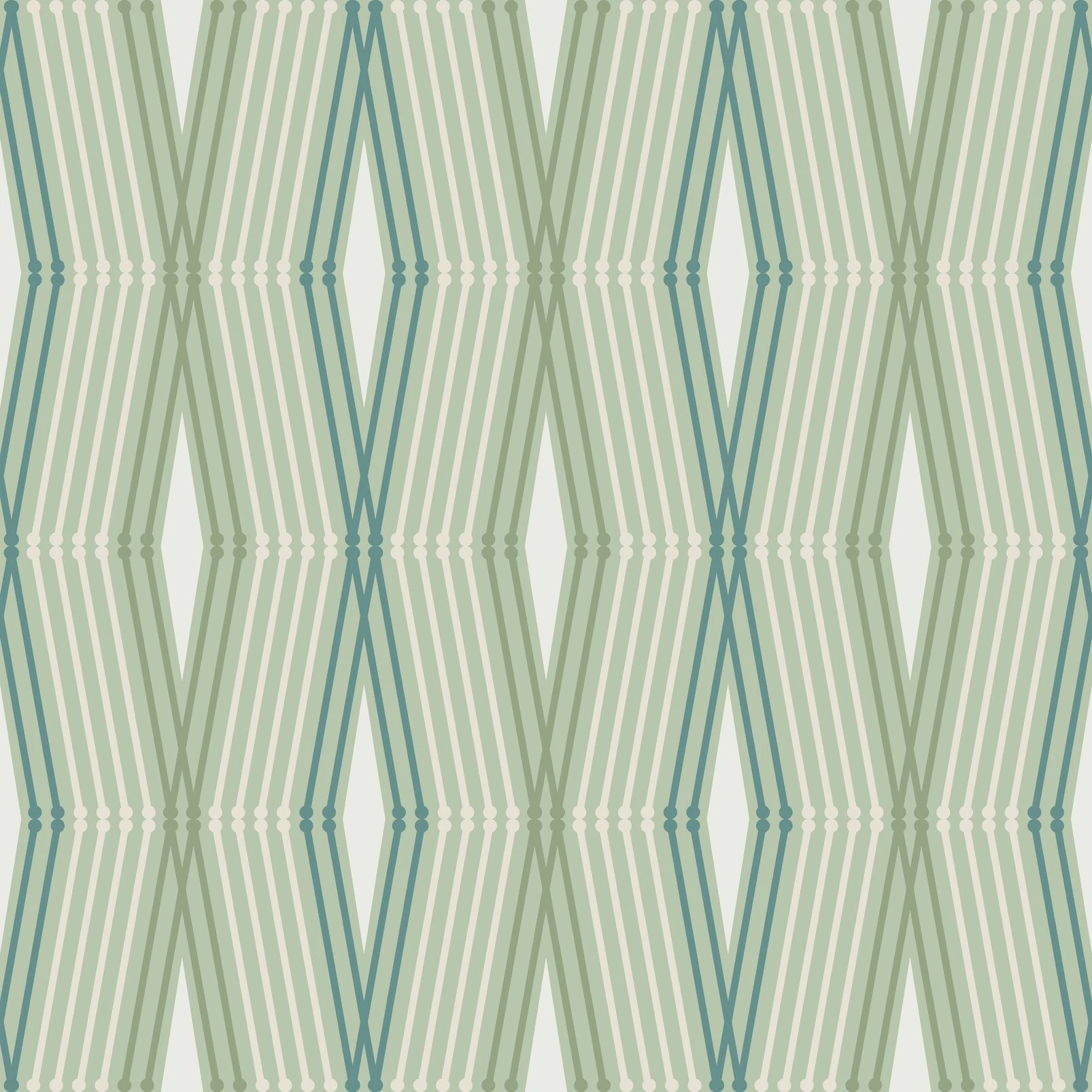 Nicole Miller Hard Edge Ogee Peel & Stick Sage Wallpaper