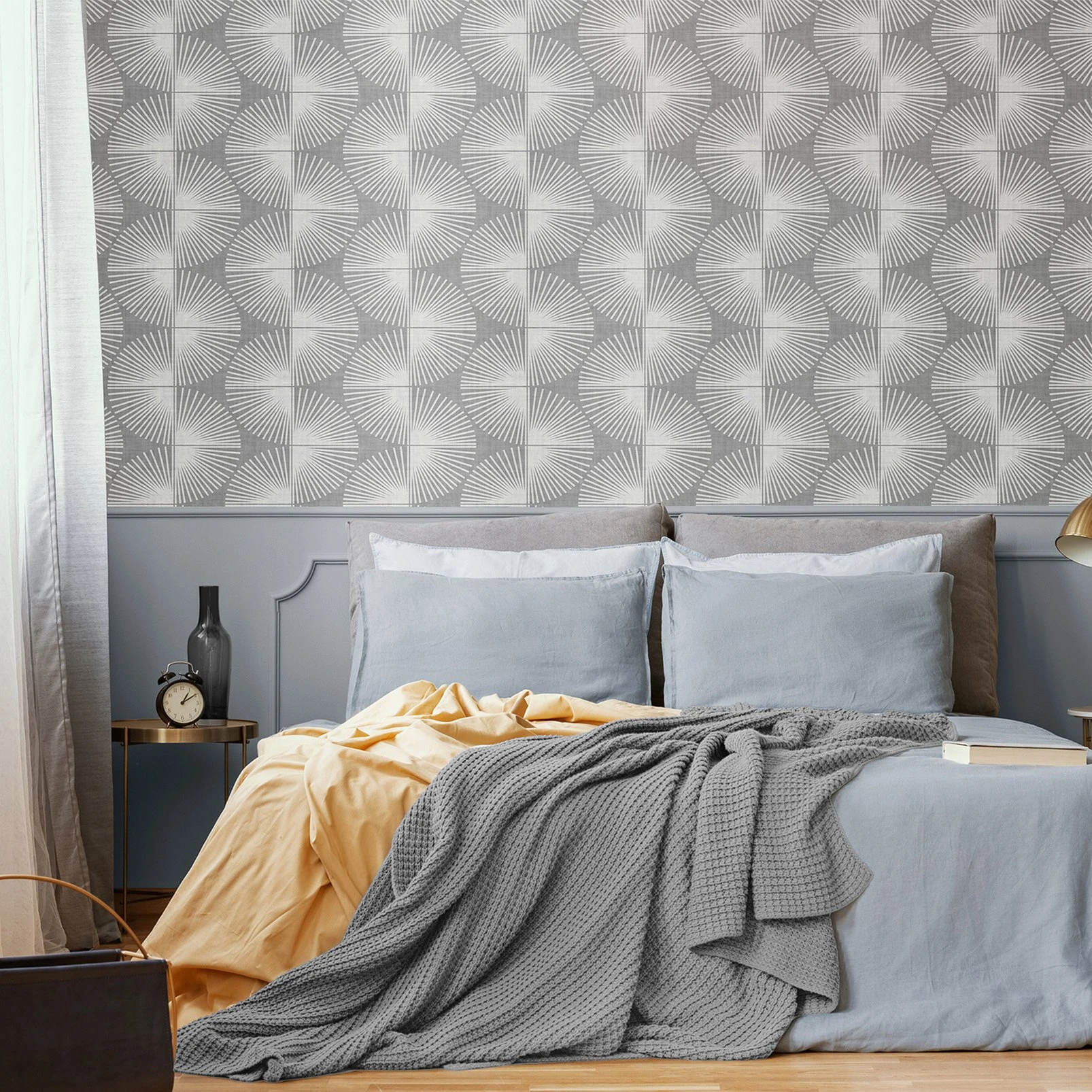 Nicole Miller Kendall Geo Peel & Stick Smoke Wallpaper
