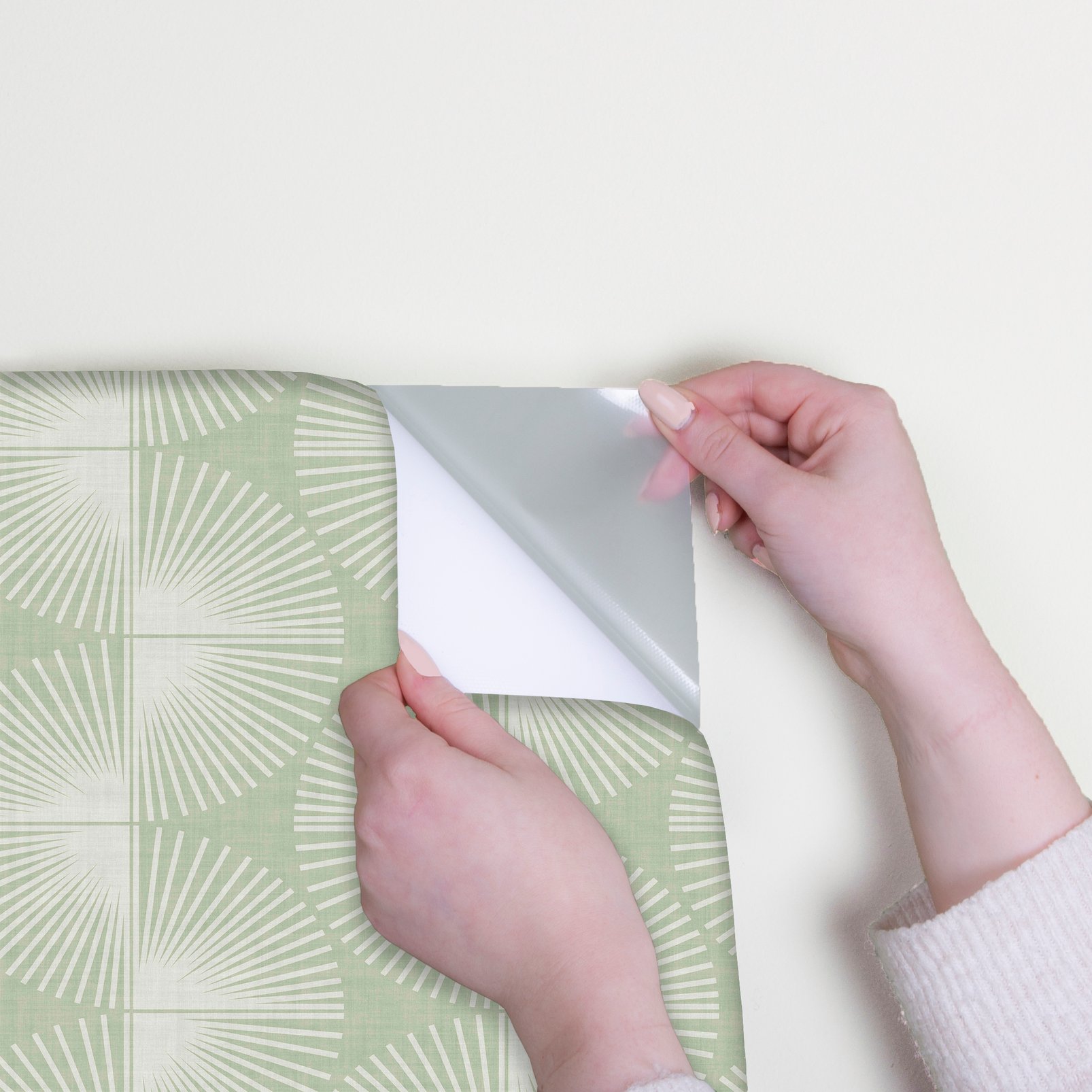 Nicole Miller Kendall Geo Peel & Stick Sage Wallpaper