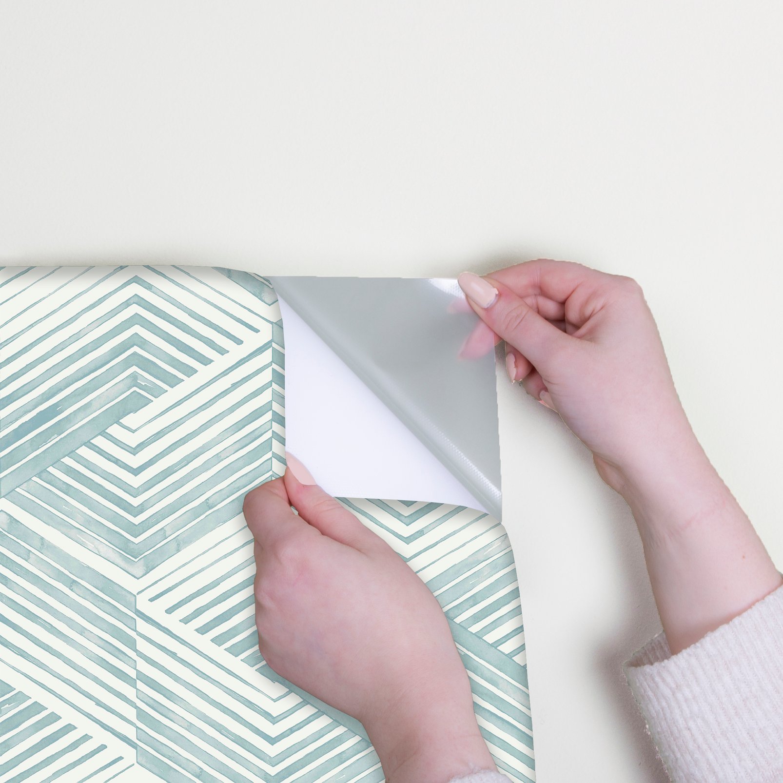 Nicole Miller Geo Movement Peel & Stick Chambray Wallpaper