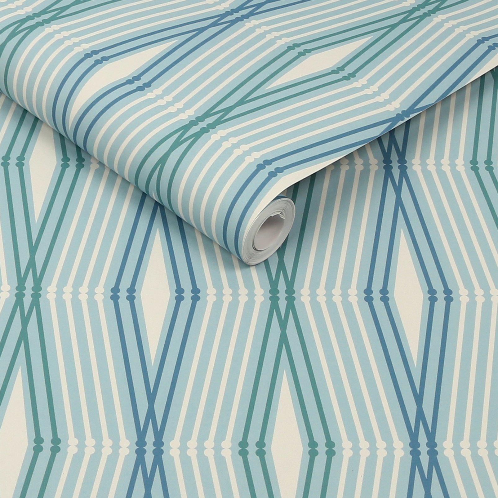 Nicole Miller Hard Edge Ogee Peel & Stick Chambray Wallpaper