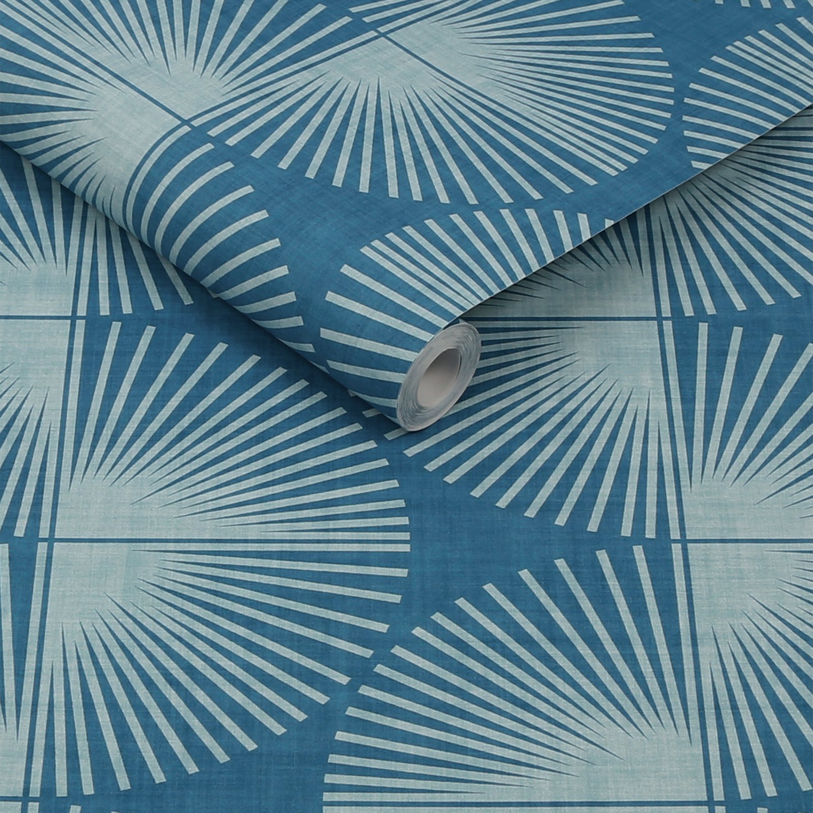 Nicole Miller Kendall Geo Peel & Stick Peacock Blue Wallpaper