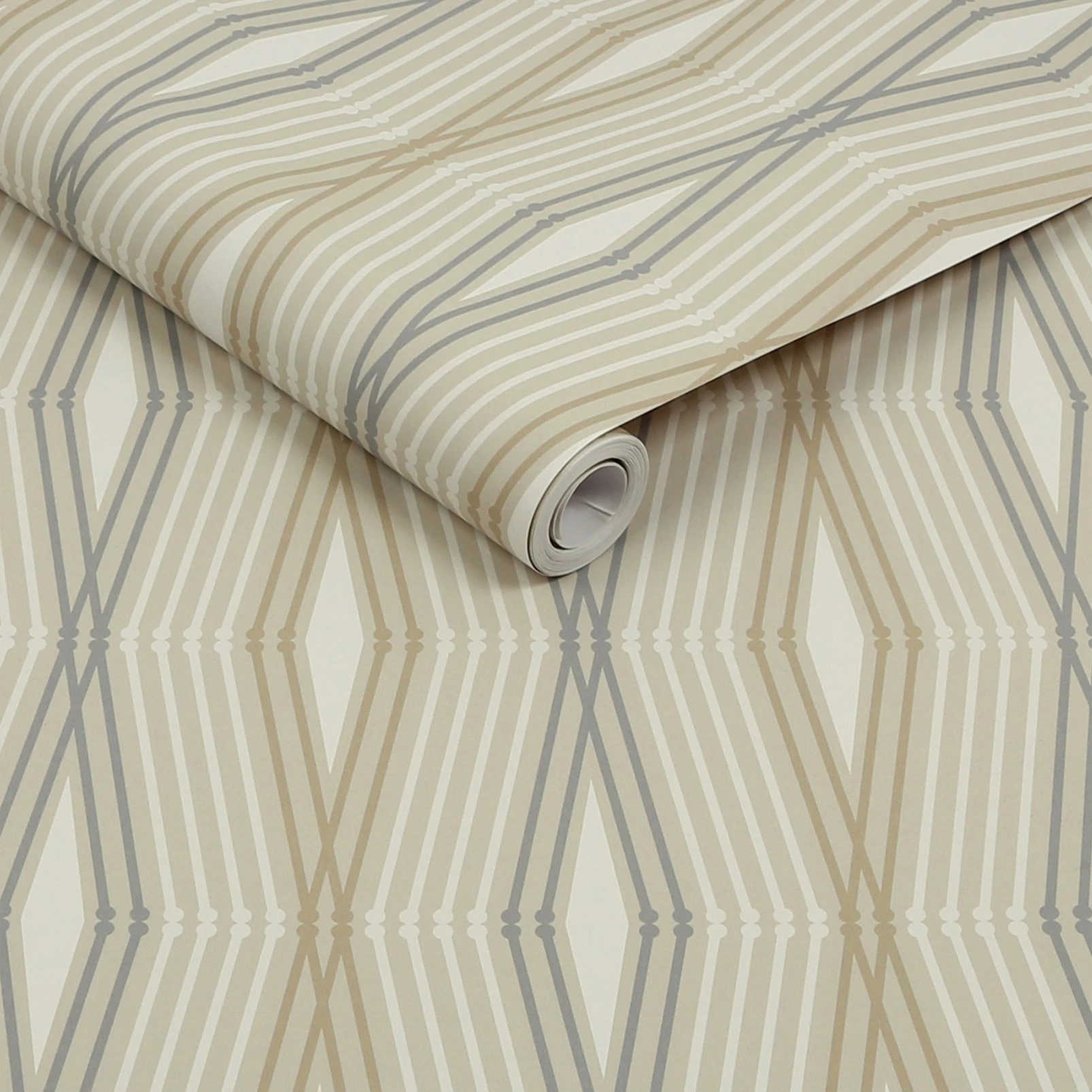 Nicole Miller Hard Edge Ogee Peel & Stick Twine Wallpaper