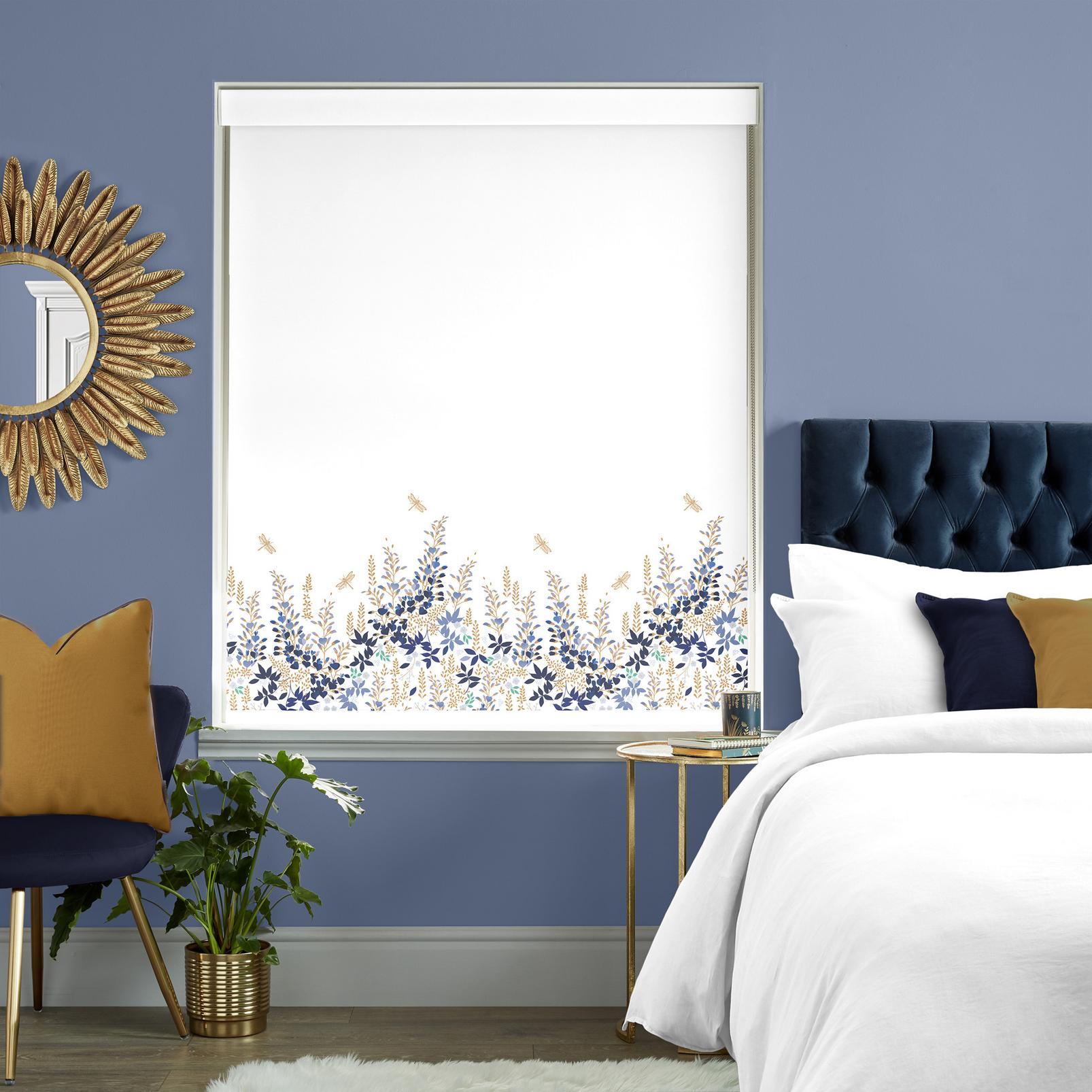 Wisteria White Roller Blind by Sara Miller
