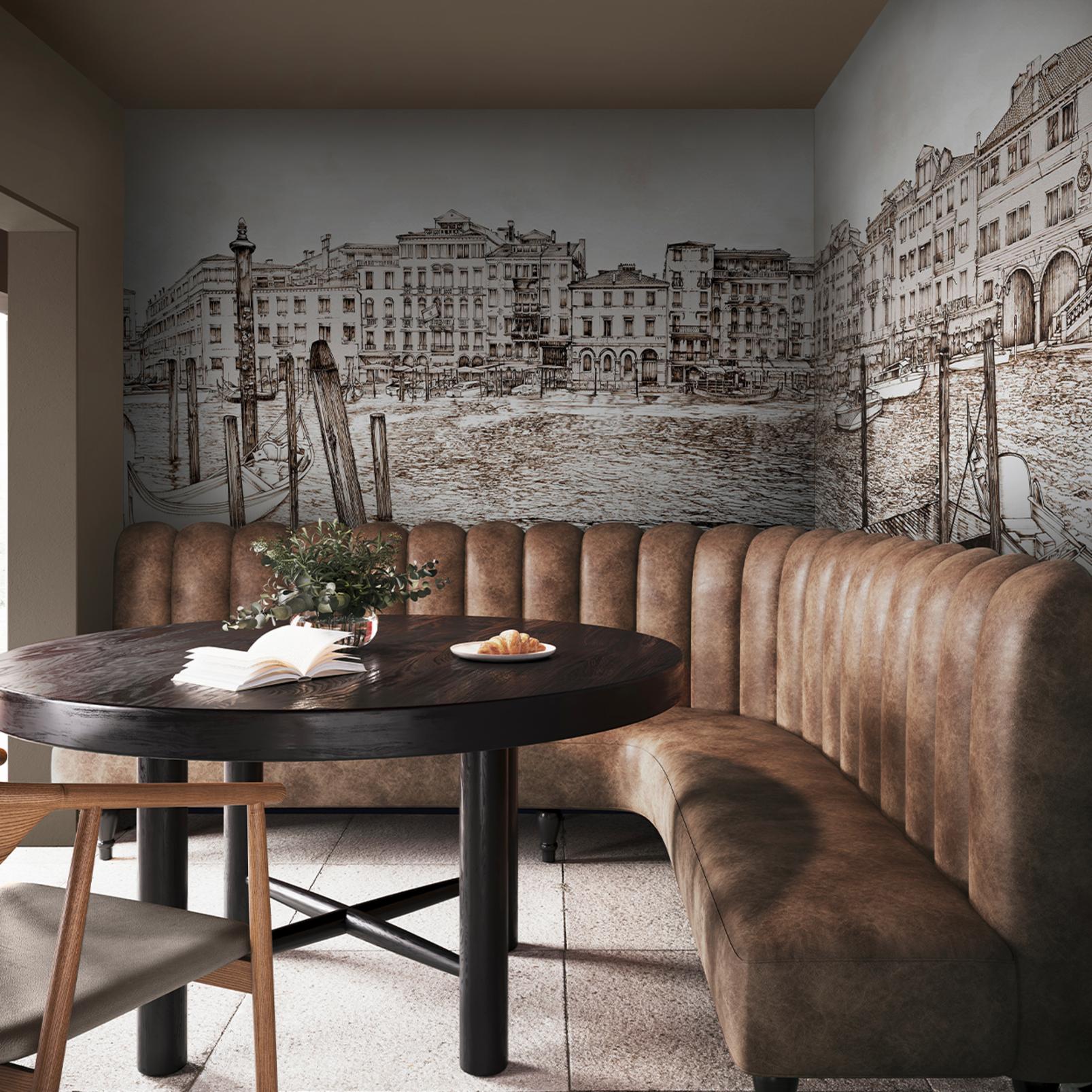 Old Venezia Sepia Panoramic Bespoke Mural