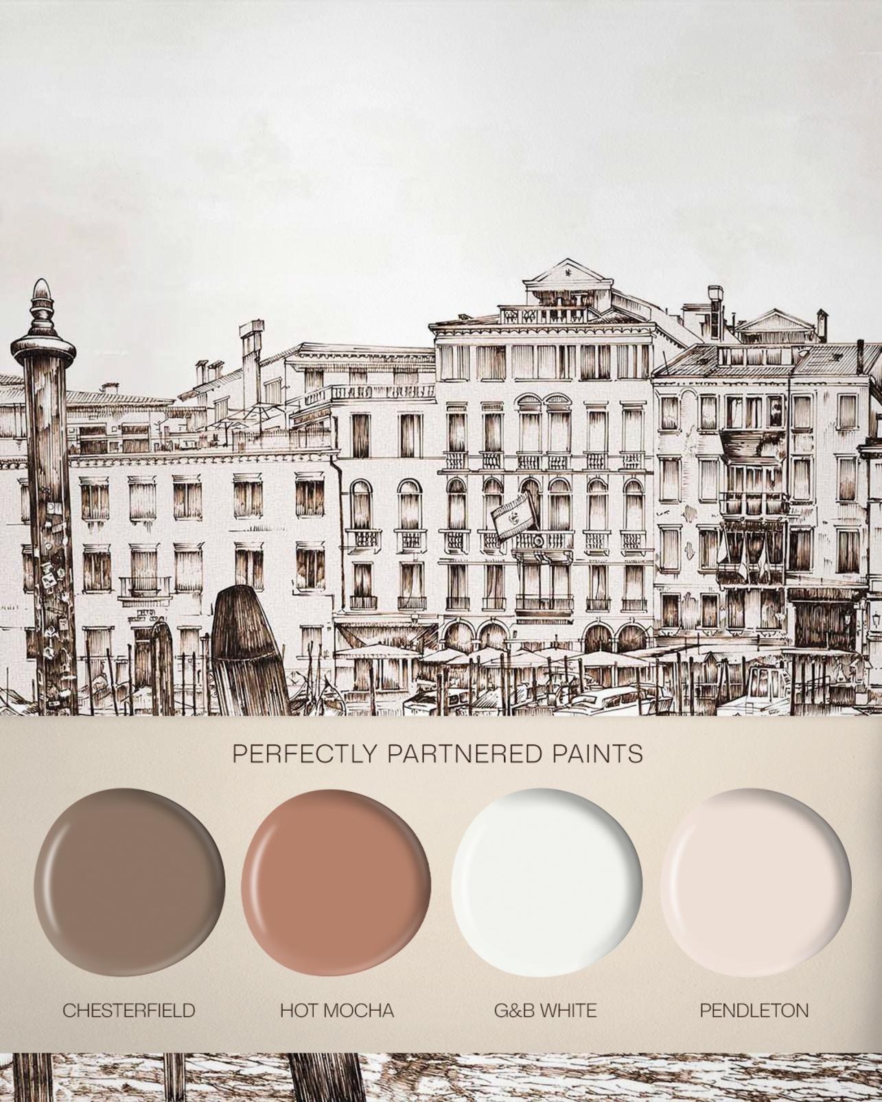 Old Venezia Sepia Panoramic Bespoke Mural