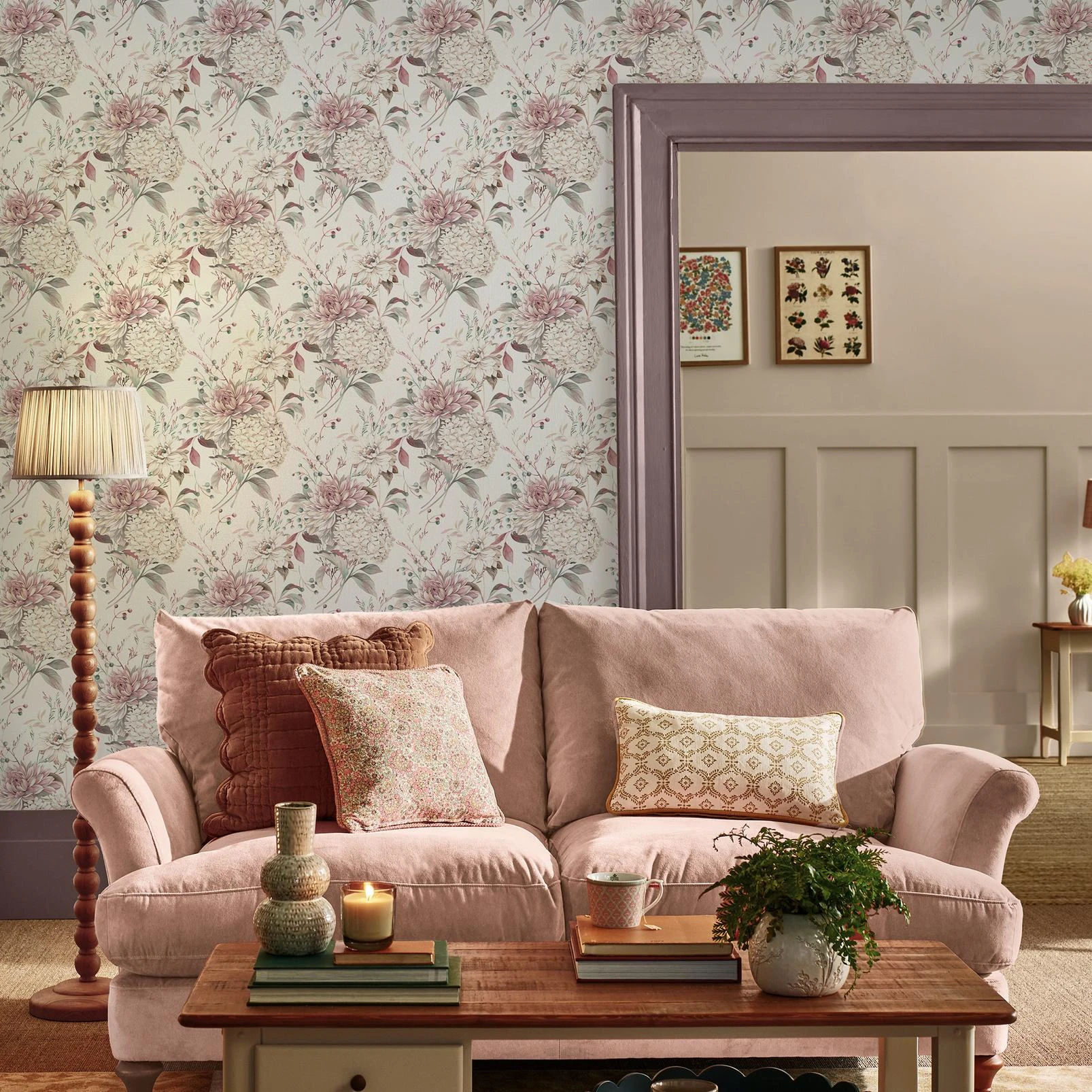 Laura Ashley Heatherwick Trail Grape Wallpaper