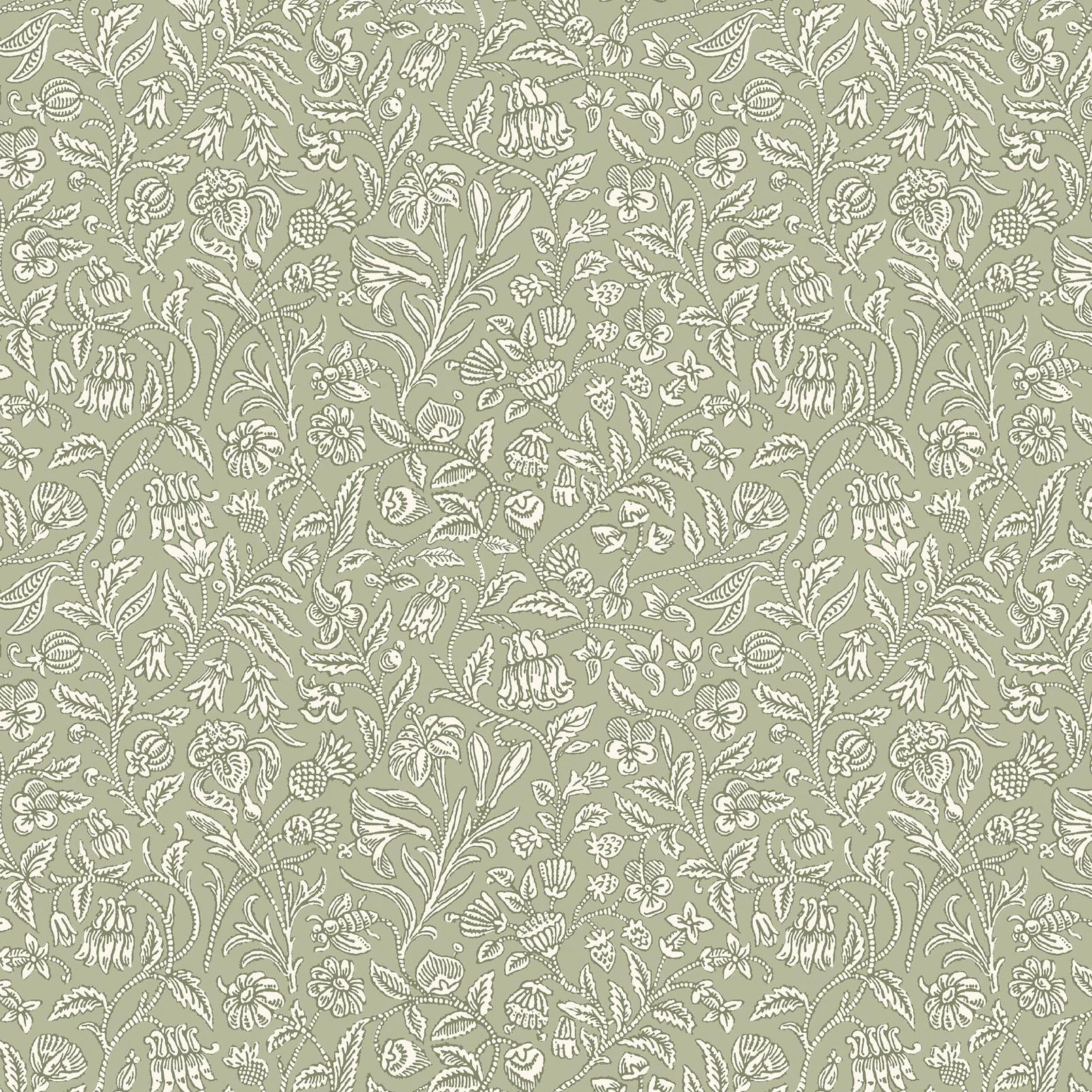 Laura Ashley Elmdon Sage Green Wallpaper