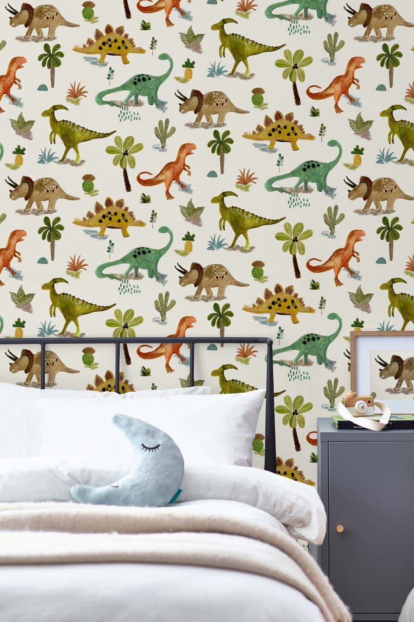 Next Dinosaur & Friends Wallpaper in a childs' bedroom